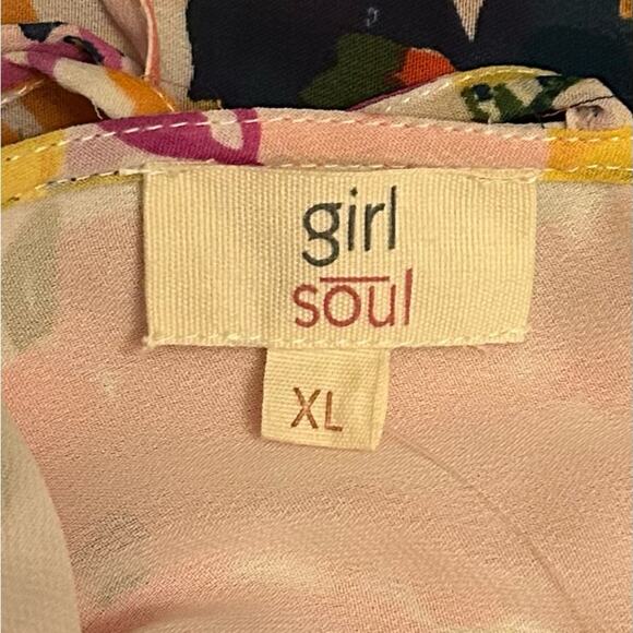 Forever 21 Soul Girl Floral Print Butterfly Sleeve Mini dress Size X-Large Pink - Picture 11 of 14